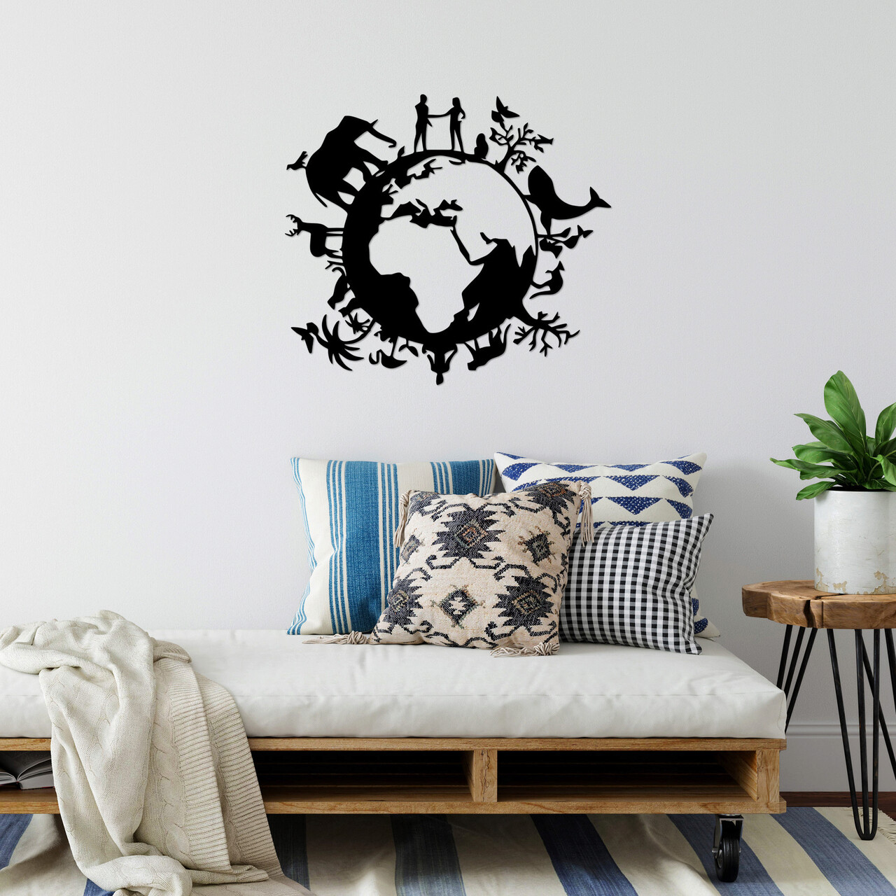 Decoratiune de perete, Animal World, Dimensiune: 62 x 70 cm, Negru - imagine 6